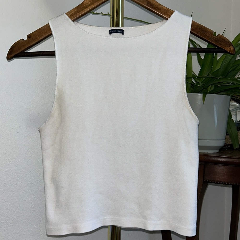 BRANDY MELVILLE white seamless cropped tank top